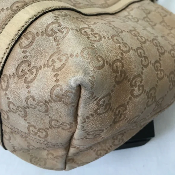 GUCCI Vintage Joy Embossed GG Leather Tote Tan - Picture 3 of 16